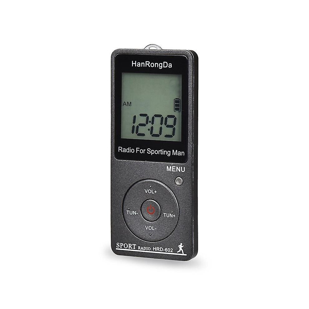 (Grey) Portable Radio Receiver Fm Am Radio Lcd Display Pocket Radio Sports Pedometer Grey 768655140037
