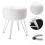 Living And Home (White) 35CM Round Fluffy Velvet Dressing Table Stool Wire Legs 4