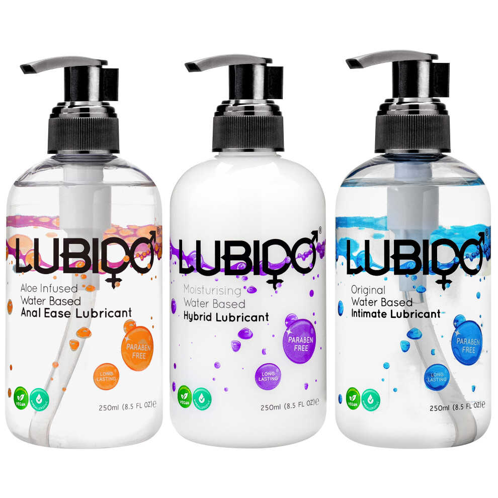 Lubido 250ml Variety Pack Sex Lube Lubricant 1x Original 1x Anal 1x Hybrid