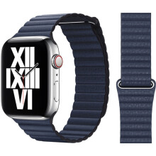 Apple Leather Loop Watch Strap (44mm) - Large - Diver Blue