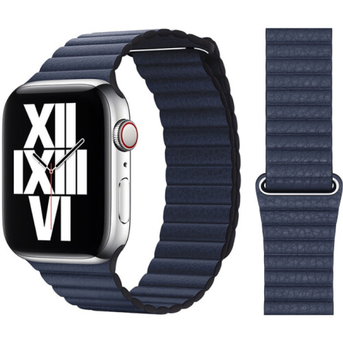 Apple Leather Loop Watch Strap (44mm) - Large - Diver Blue