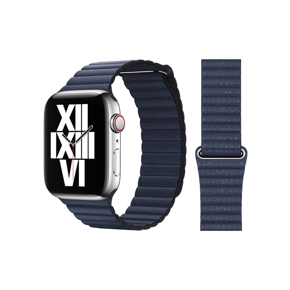 Apple Leather Loop Watch Strap (44mm) - Large - Diver Blue