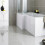 L Shaped Shower Bath End Panel Modern Bathroom White Gloss MDF 680x540mm 1