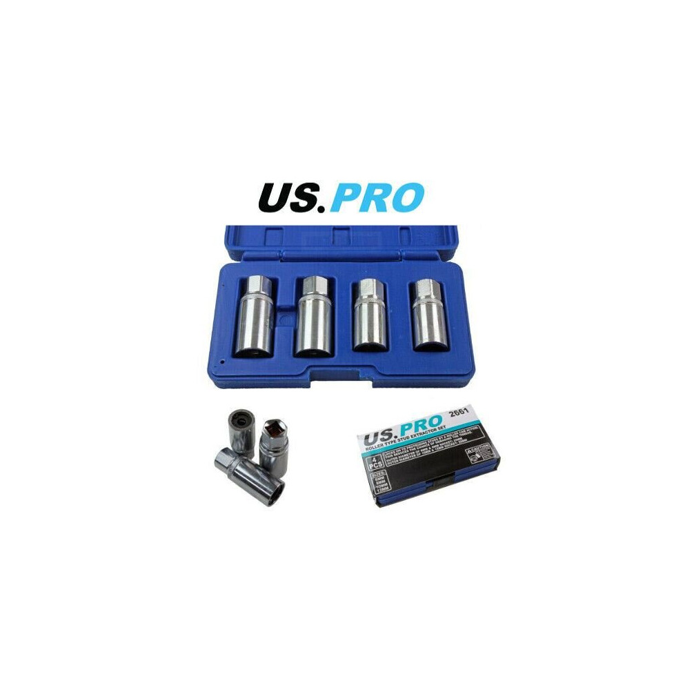 US PRO Tools Stud Extractor Socket Set 1/2" Dr Roller Type 6mm 8mm 10mm 12mm 2661