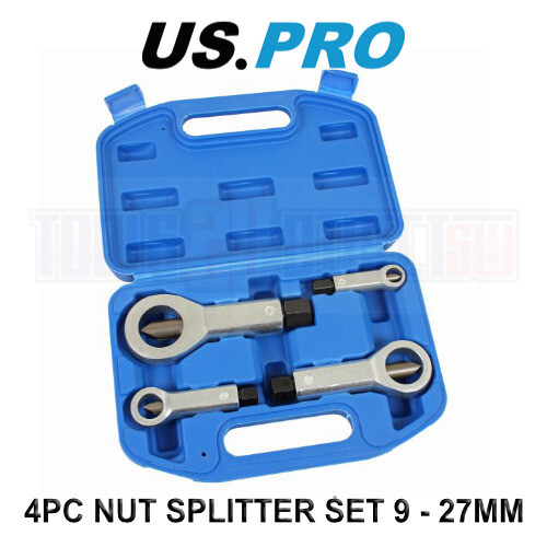 us pro US PRO Tools 4 Piece Nut Splitter Set Remove Broken Corroded Damaged Nut 9 - 27mm 5894