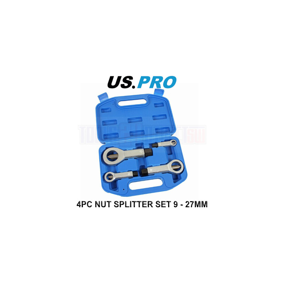 US PRO Tools 4 Piece Nut Splitter Set Remove Broken Corroded Damaged Nut 9 - 27mm 5894