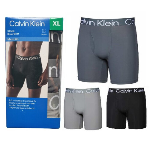 XL) Calvin Klein 3-pack Men's Micro Rib Boxer Brief on OnBuy