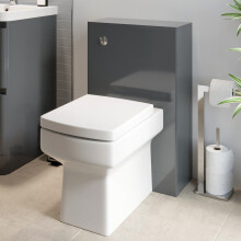 Modern Bathroom Toilet Unit Concealed Cistern Royan WC BTW Soft Close Seat Grey