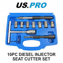US PRO Tools 10pc Diesel Injector Seat Cutter Tool Cleaner Set Universal Re-Face Score Kit 5598