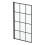 Bath Shower Screen Door Hinged 1400 x 800mm Framed Black Grid Square Safety Glass Panel 5