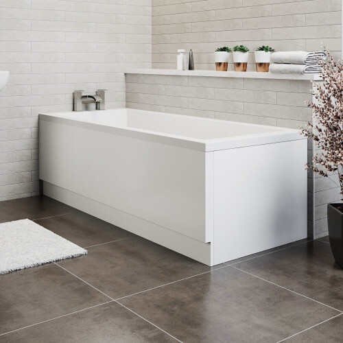 Bath Panel Pack Set Acrylic Side End Gloss White 1700/750mm Bathroom Modern 1