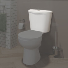 Bathroom Close Coupled Toilet Cistern Only Dual Flush Ceramic WC White Gloss