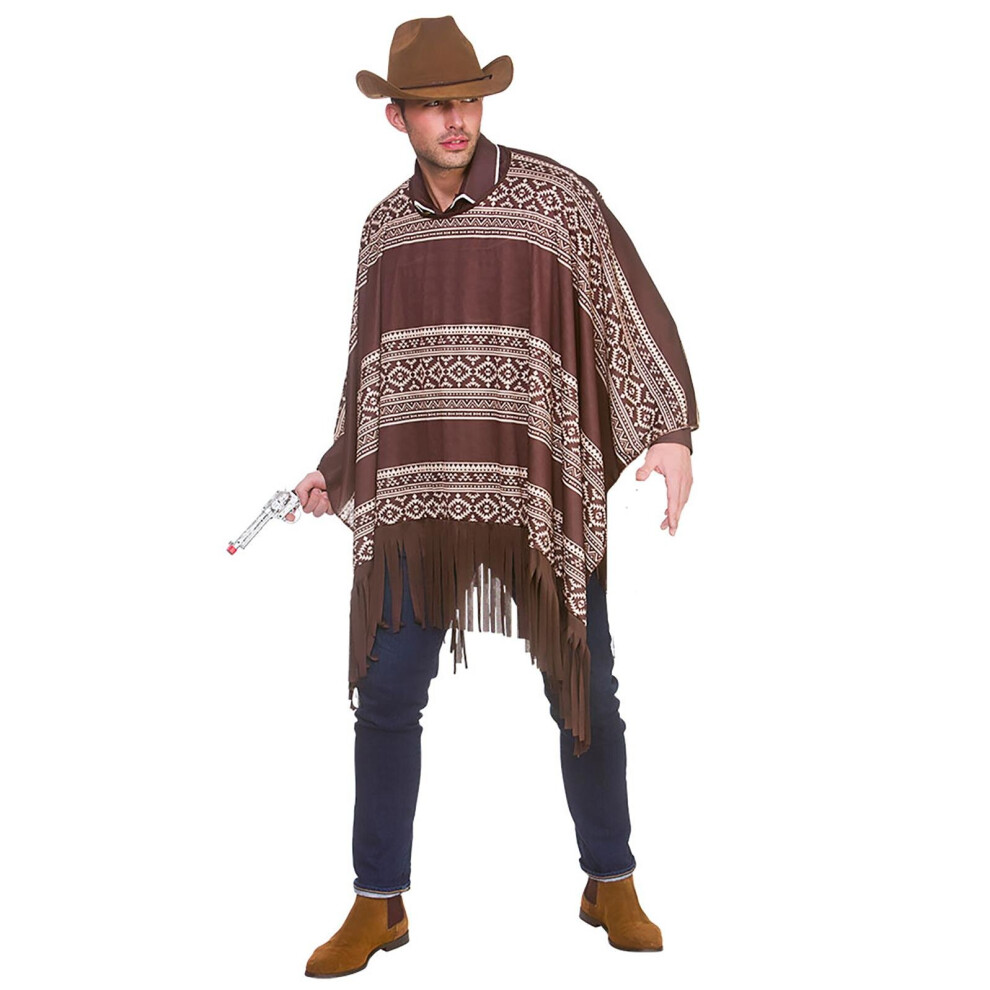 Wicked Costumes Adult Western Cowboy Poncho Fancy Dress (One Size)