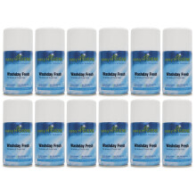 12 WASHDAY FRESH Automatic Air Freshener Dispenser Refills FULL CASE Scent Cans