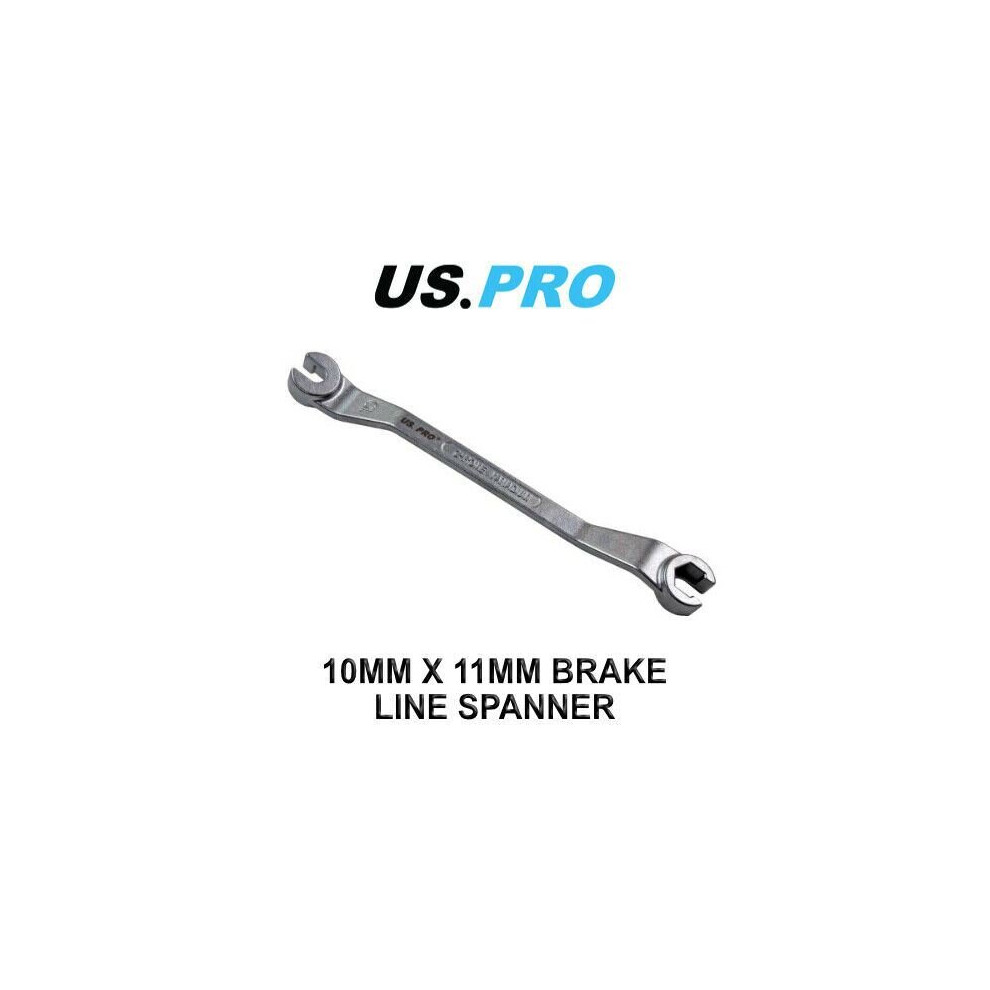 US PRO Tools 10mm x 11mm Brake Line Spanner 180mm Long 2053