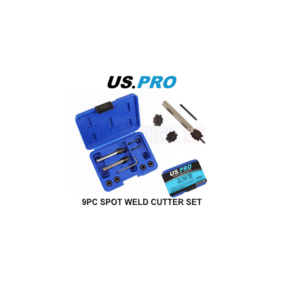 Us Pro Tools 9Pc Spot Weld Cutter Set 8Mm & 9.5Mm Spot Weld Removal 2695