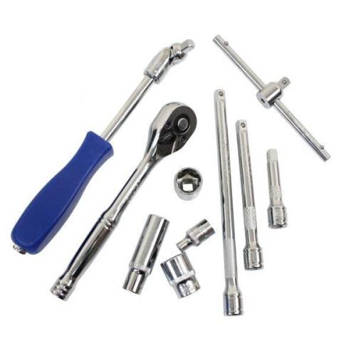 us pro US PRO Tools 43pc 1/4" dr Metric & AF, Imperial Socket Set, Ratchet, Bars, 3539 2