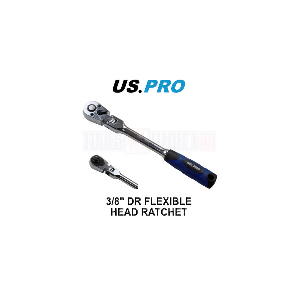 Us Pro Tools 3/8" Dr Flexible Head Ratchet Socket Wrench 5166