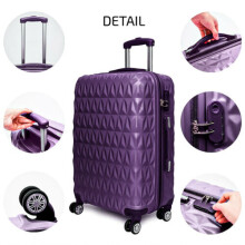 (PURPLE) 20'' Suitcase Cabin Luggage 4 Wheels Hard Shell