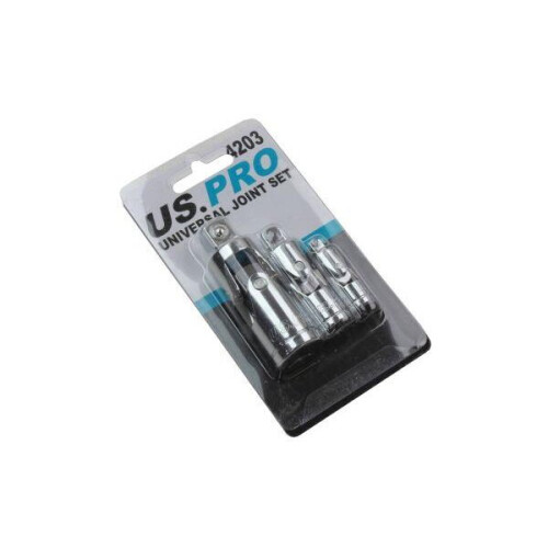 us pro US PRO Tools 3 Piece universal joint Socket Adapter bendy Knuckles Set 1/2" 1/4" 3/8 4203 2