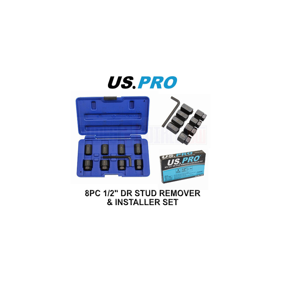 US PRO Tools 8pc 1/2" dr Stud Remover & Installer Set M6 M8 M10 Threads 588