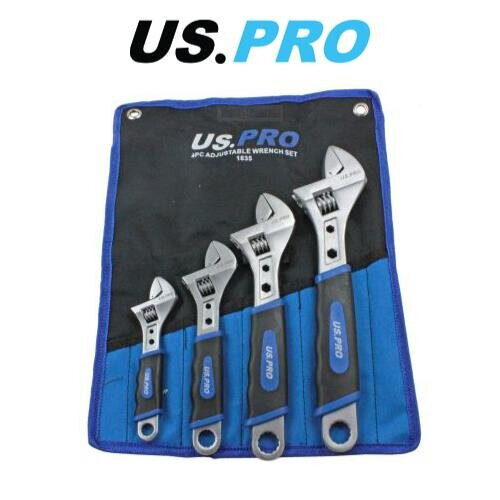 US PRO Tools 4pc Adjustable Wrench / Shifting Spanner Set 6