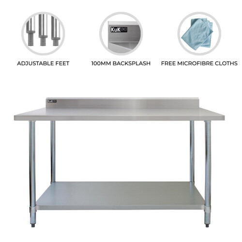 4FT Kitchen Work Bench Catering Table Commercial Stainless Steel Prep Surface 1