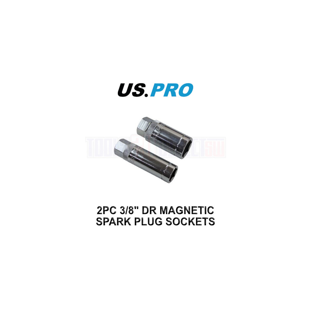 US PRO Tools 2pc 3/8" DR Magnetic Spark Plug Sockets 16 & 21mm 5882