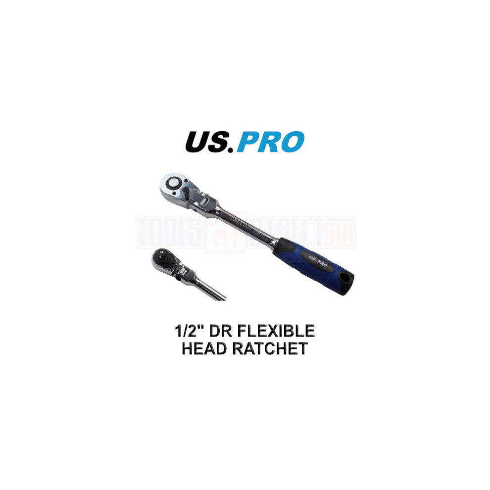Us Pro Tools 1/2" Dr Flexible Head Ratchet Socket Wrench 5167 5060599863986