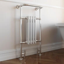 Traditional Victorian Bathroom Heated Towel Rail Radiator White/Chrome 952x479mm