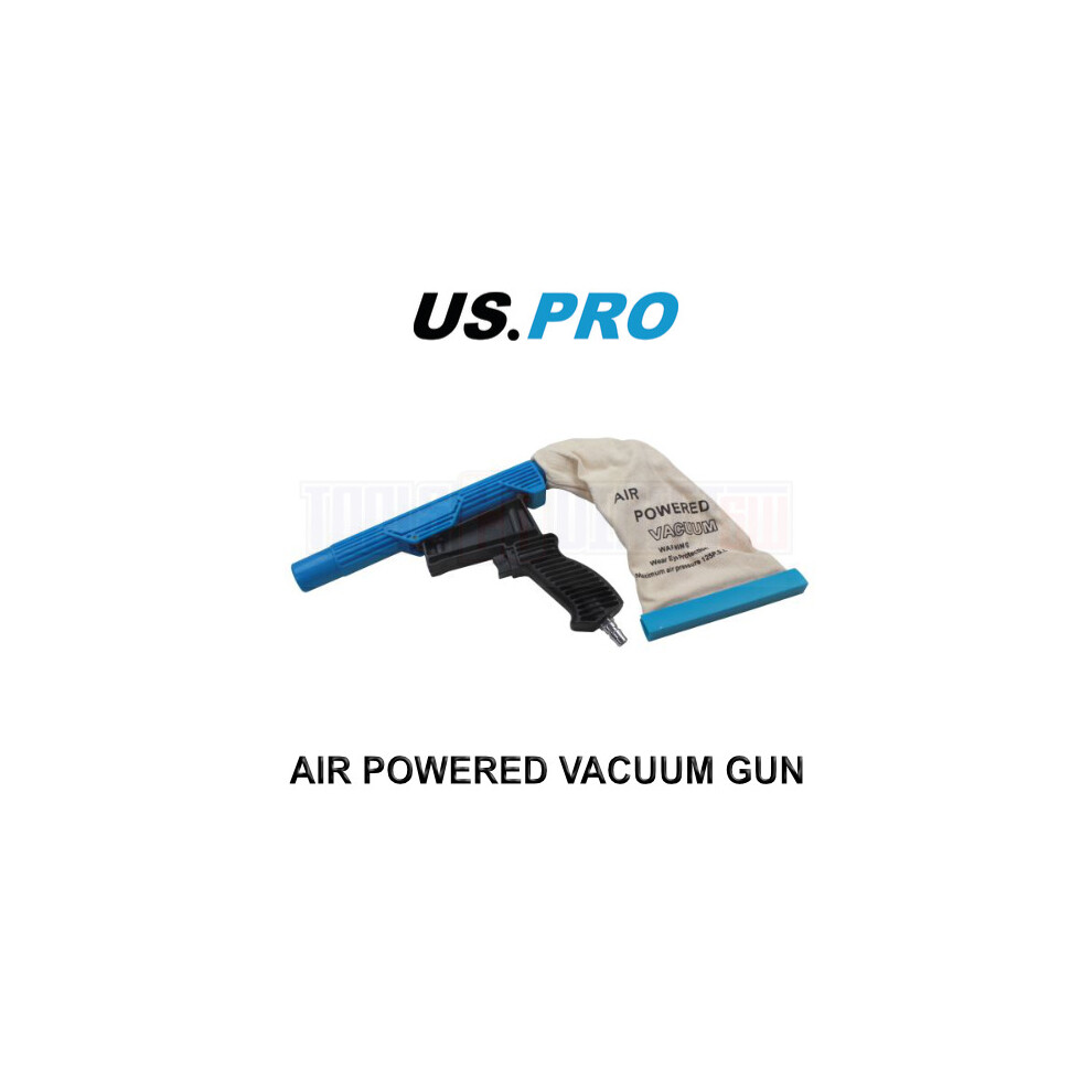 Us Pro Tools Air Powered Light Weight Vacuum Gun, 30Mm Nozzle With Reusable Dust Bag 8788