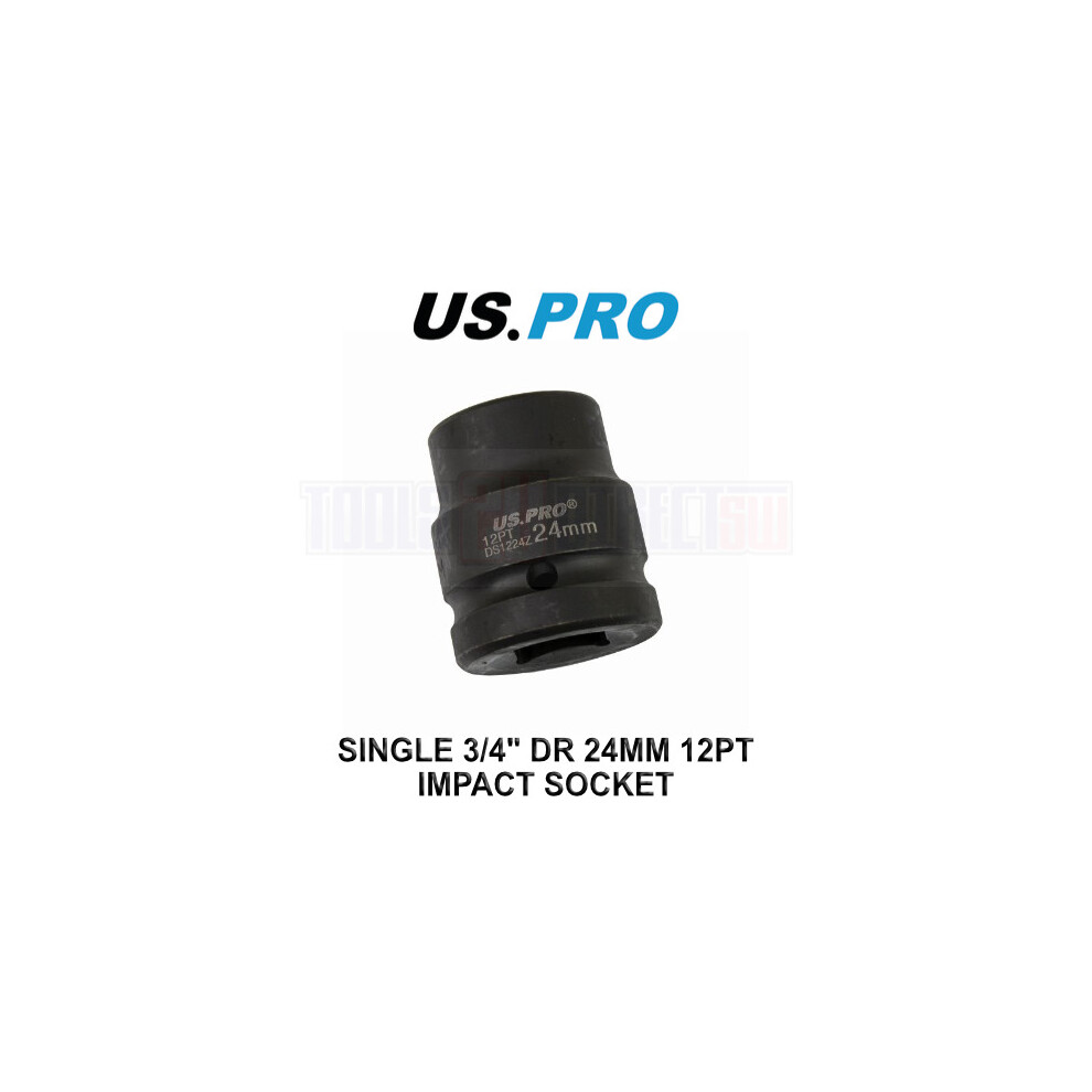 US PRO Tools 24mm 3/4" DR 12 Point Impact Socket 3717