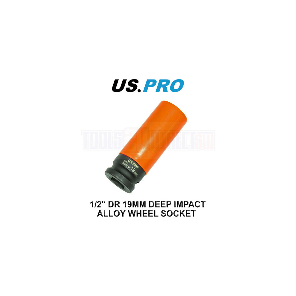 Us Pro Tools Single 1/2" Dr 19Mm Deep Impact Alloy Wheel Socket 3759