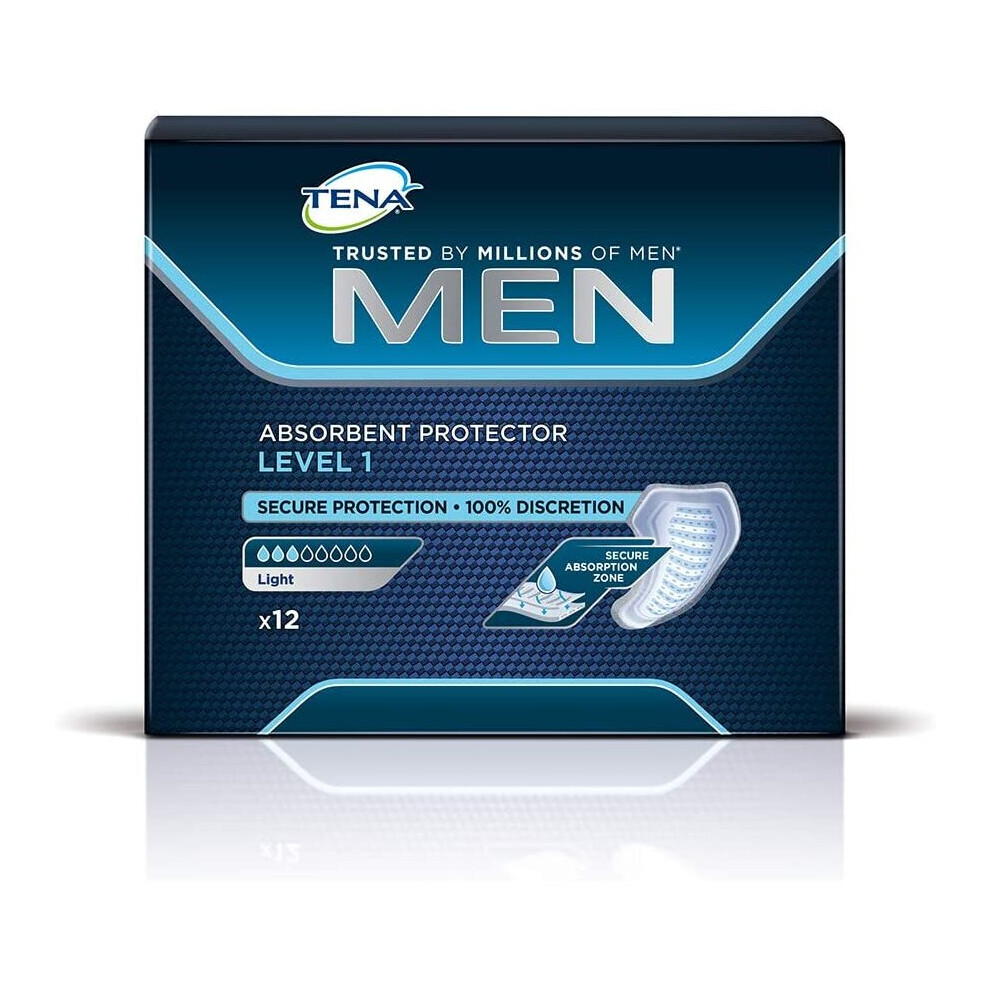 Tena Men Absorbent Protector Level 1 Incontinence Pads x 12