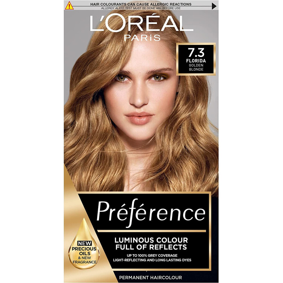 L'Oreal Preference Permanent Hair Colour Dye - 7.3 Florida Honey Blonde