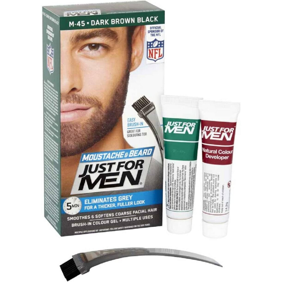 Just For Men Brush In Gel For Beard & Moustache M45 - Dark Brown