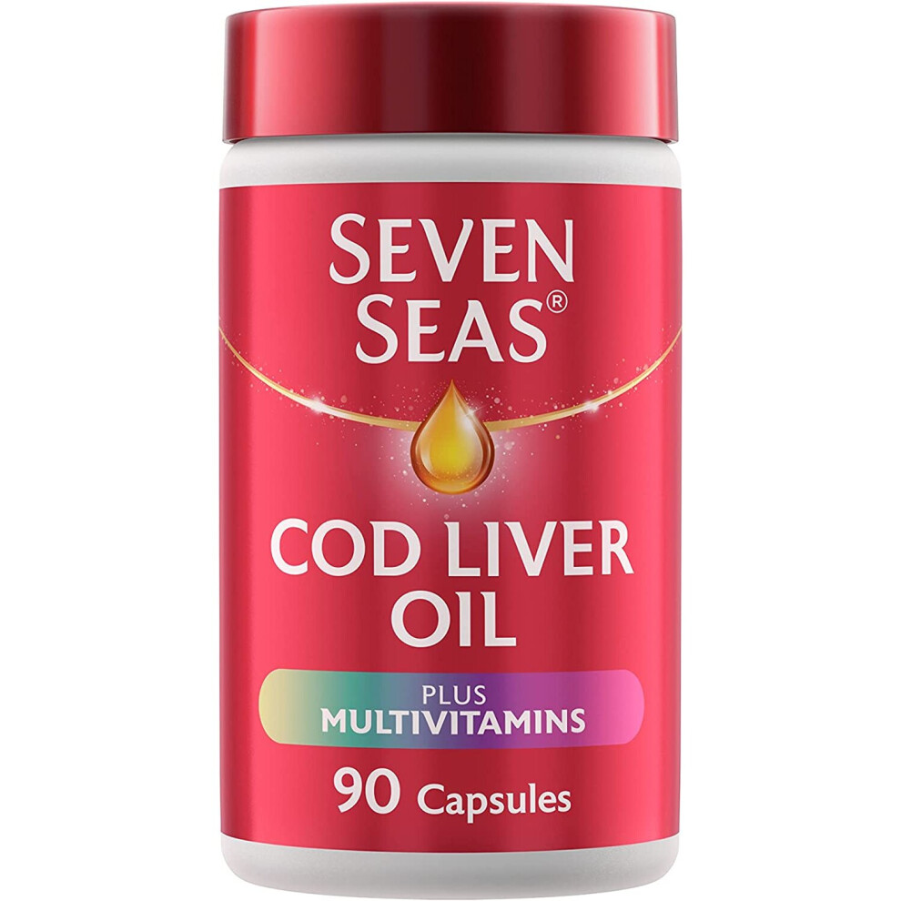 Seven Seas Cod Liver Oil Plus Multivitamins Omega-3 Fish Oil 90 Capsules