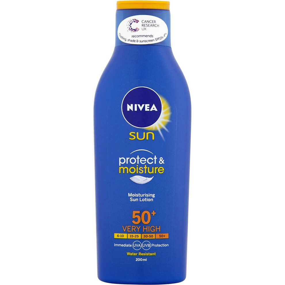 NIVEA Sun Protect and Moisture Moisturising Sun Lotion SPF 50+ Very High 200ml