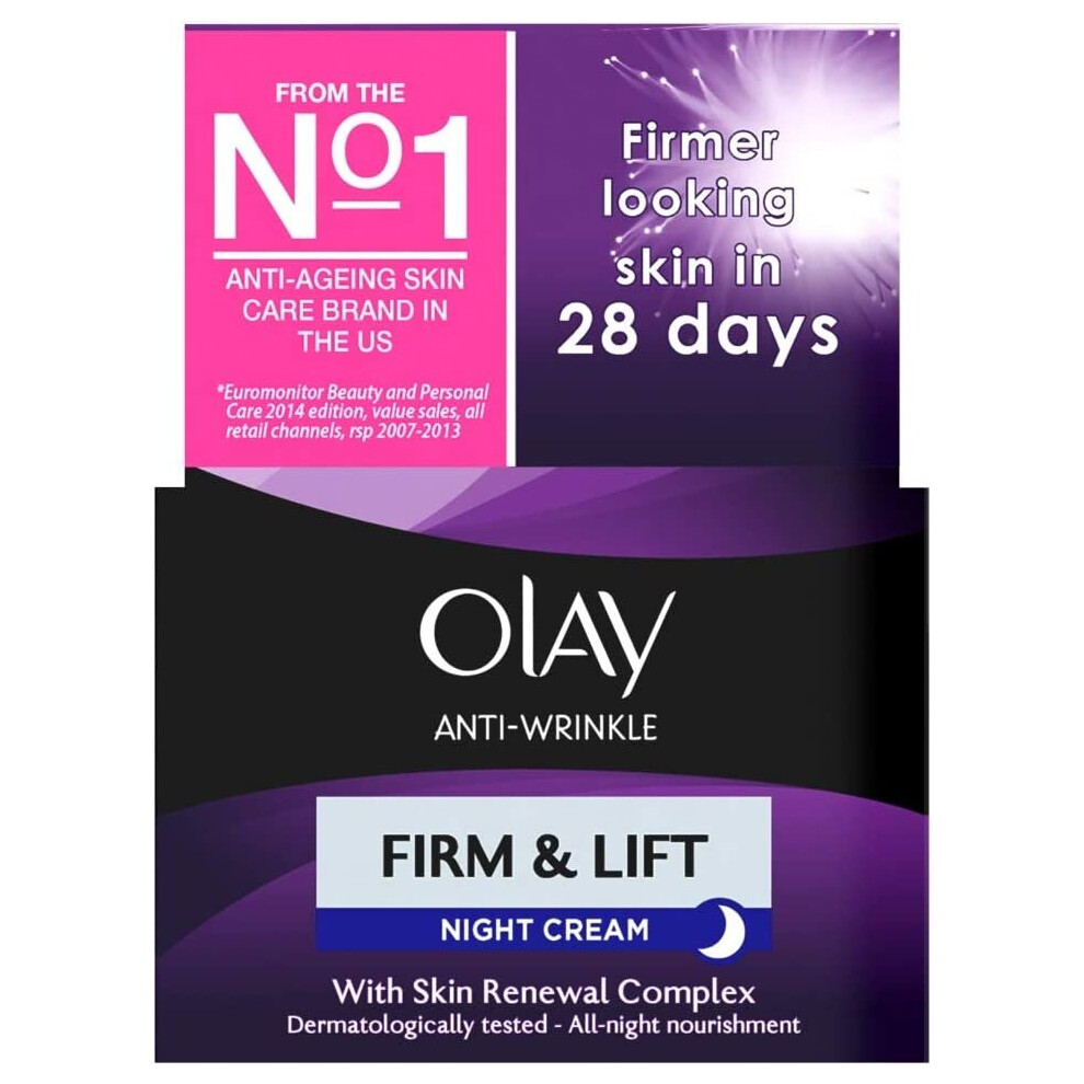 Olay Anti-Wrinkle Firm & Lift Night Cream With VitaminB3 E B5 & Green Tea 50ml