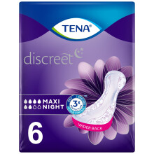 Tena Lady Discreet Maxi assorbenti per l'incontinenza notturna con controllo degli odori - Confezione da 6