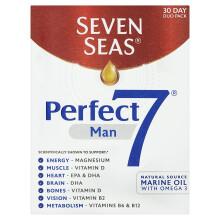 Seven Seas Perfect 7 Man 19 Vitamine și minerale esențiale - Pachet duo de 30 de zile