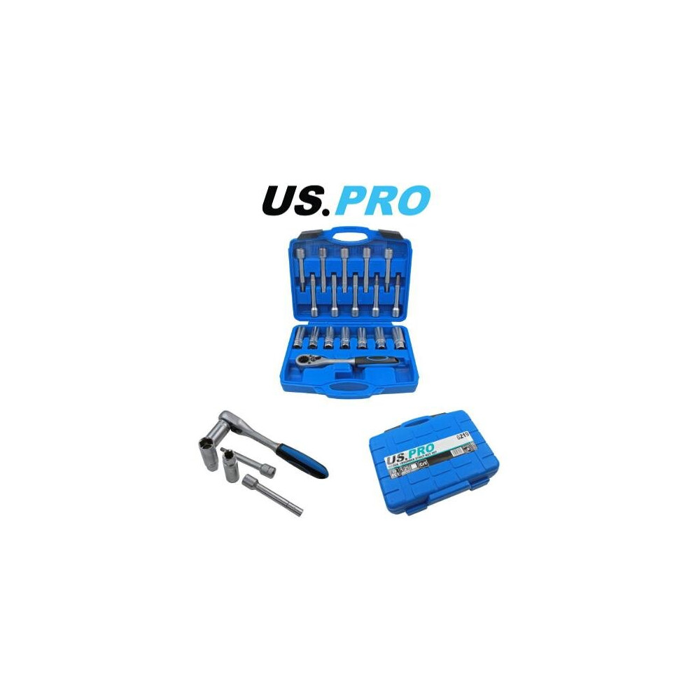 US PRO Tools 18pc Shock Absorber Strut Nut Go-thru Socket Set & Ratchet 6219