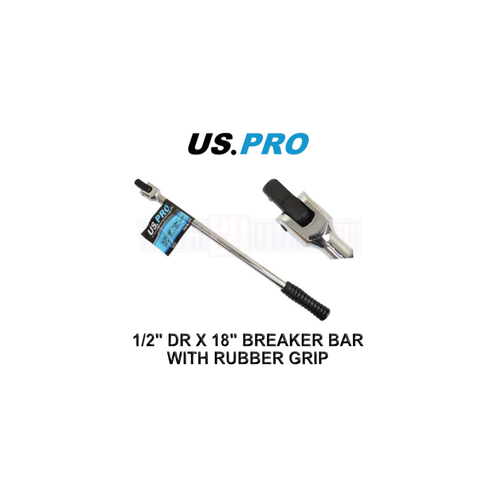 Us Pro Tools 1/2" Dr X 18" Breaker Bar With Rubber Grip 1579