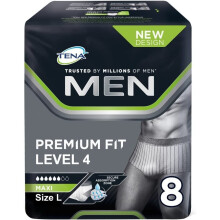 Tena For Men Premium Fit Livello 4 - Maxi pantaloni per incontinenza - Grande Confezione da 8