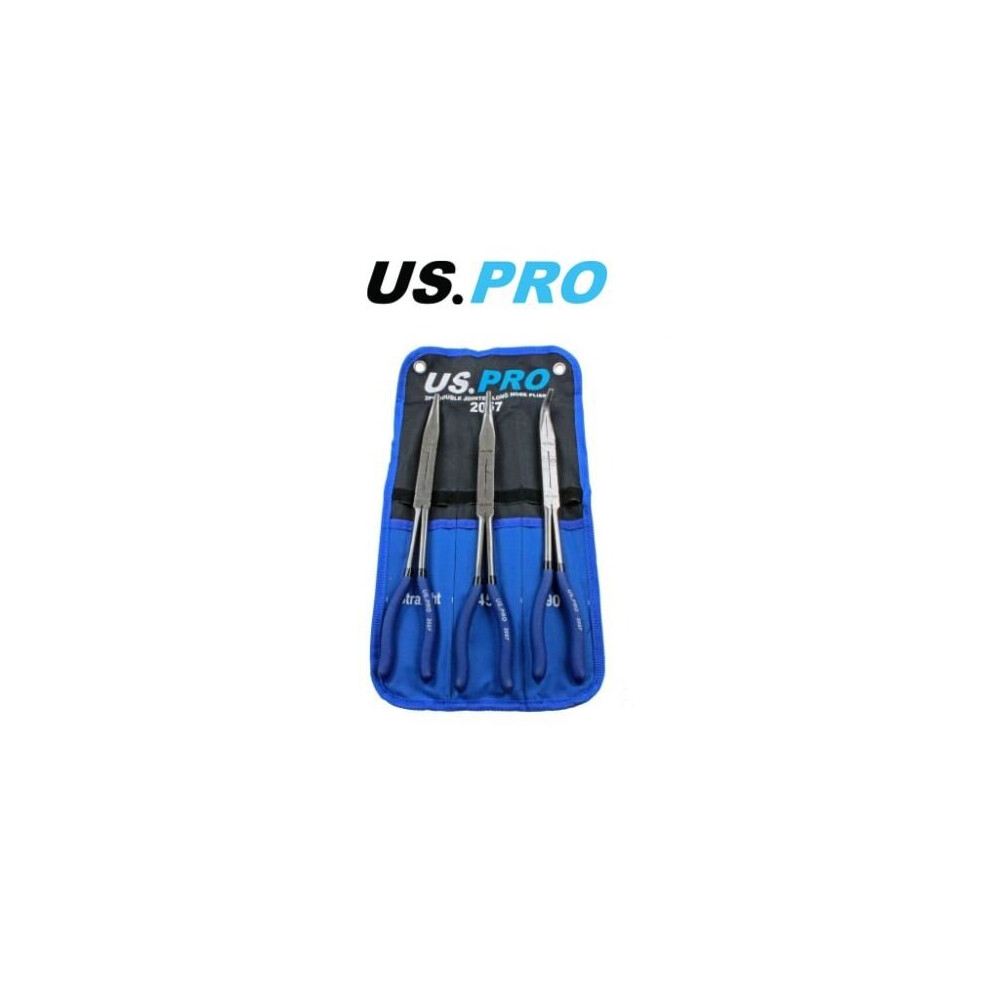 Us Pro 3Pc Double Jointed Long Nose Pliers 2057 5060478386780