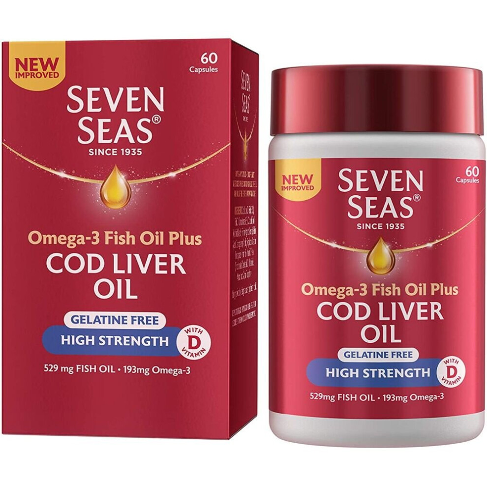 Seven Seas Omega-3 Fish Oil Plus Cod Liver Oil High Strength - 60 Capsules