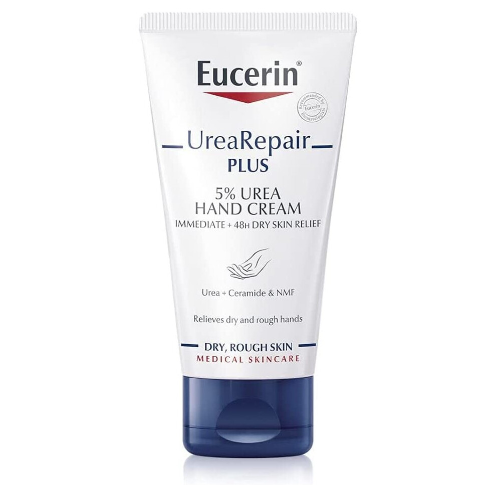 Eucerin Urea Repair Plus Hand Cream 5% Urea & Lactate For Rough Hands - 75ml-image-OPC-P9T5ZGB-NEW