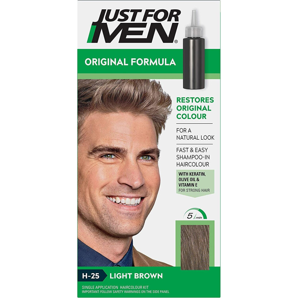 Just For Men Original Formula Hair Dye Light Brown  H25 Olive Oil & Vitamin E