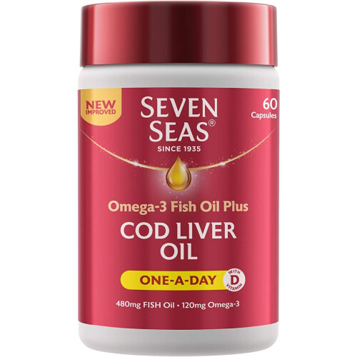 Seven Seas Seven Seas Omega-3 Fish Oil και μουρουνέλαιο, μία κάψουλα ημερησίως - 60 πακέτο