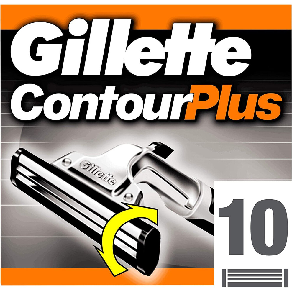 Gillette Blades Contour Plus Replacement Razor Blades for Men - Pack of 10